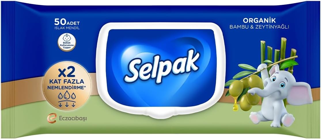 Selpak Organik Bambu Zeytinyağlı Islak Mendil 1x50