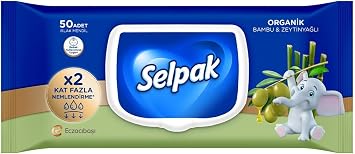 Selpak Organik Bambu Zeytinyağlı Islak Mendil 50'li