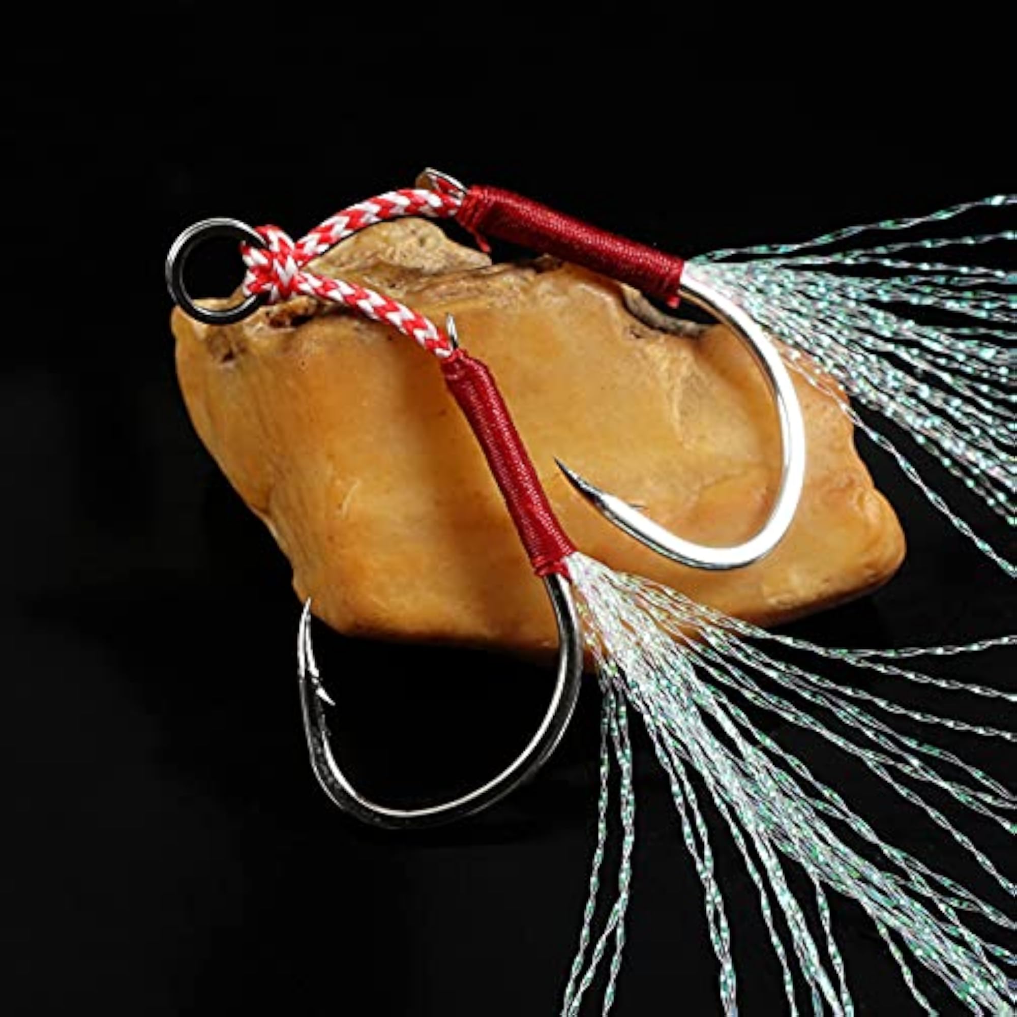 5pcs Fishing Jigging Hooks Set with Feather