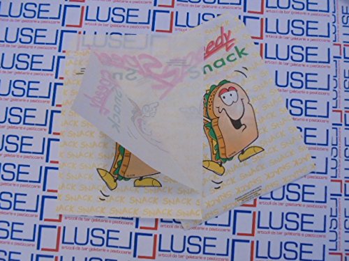 PZ 1000 SACCHETTI IN CARTA POLITENATA 15 X 18 PER PIADINA PANINI HAMBURGER PIZZA E TOAST APERTI SU 2 LATI
