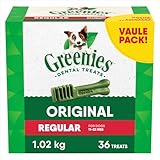 GREENIES Dog Treats Original Regular Natural Dental Care, (36 Treats) 36 oz. Pack
