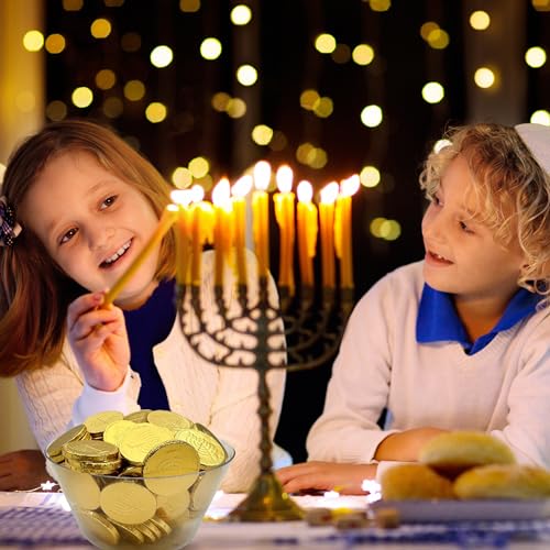 Hanukkah Gelt Milk Chocolate Gold Coins Candy, (90 ct) 16-Ounce Pack