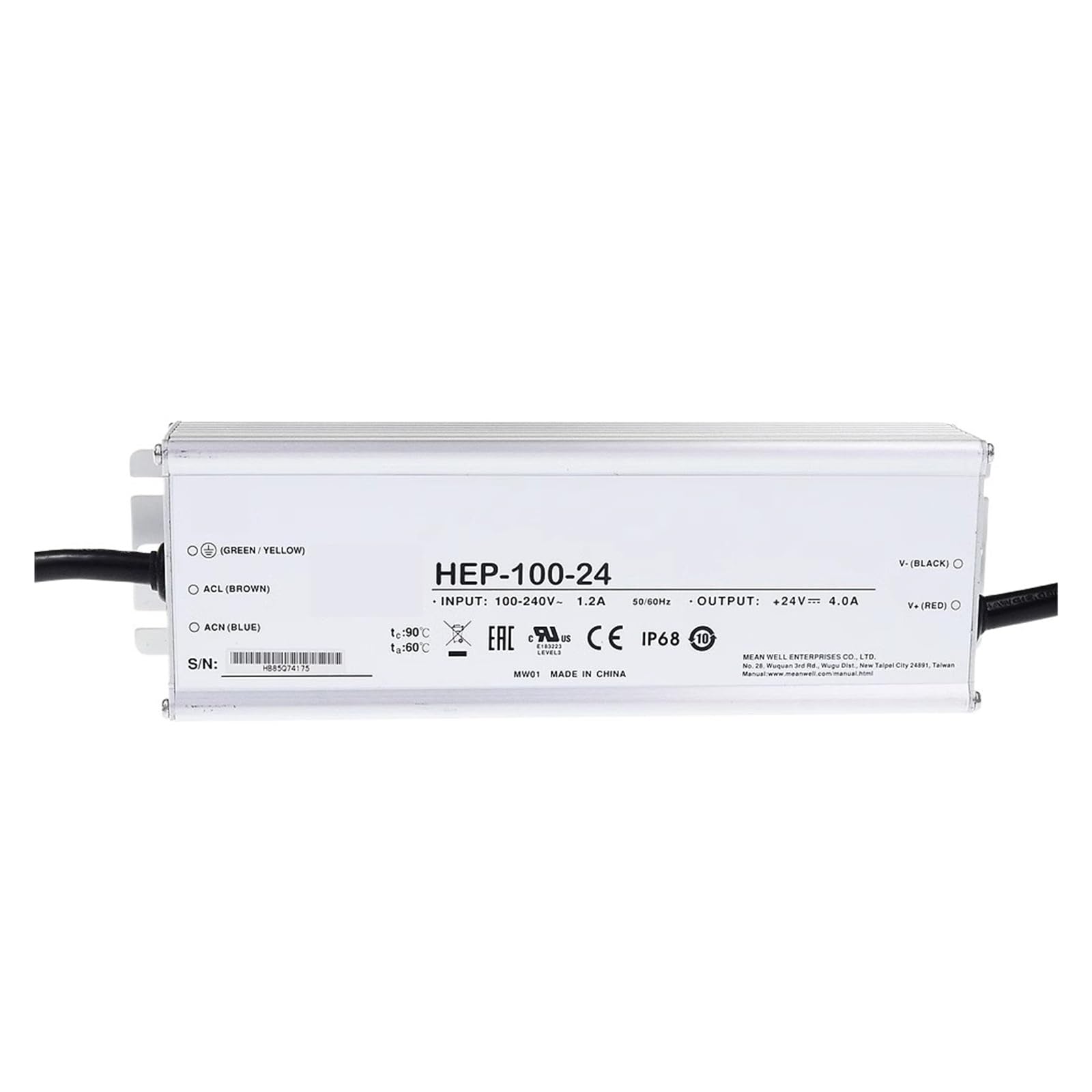 Alimentation à découpage HEP-100-12A pour l'éclairage industriel