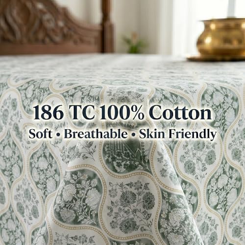 Image of Mafatlal 186 TC Grace Double Bed Sheet Cotton | 228 x 254 cm | Pure Cotton Percale | Soft, Breathable & Long-Lasting | Includes 2 Pillow Covers | Wisdom Grey