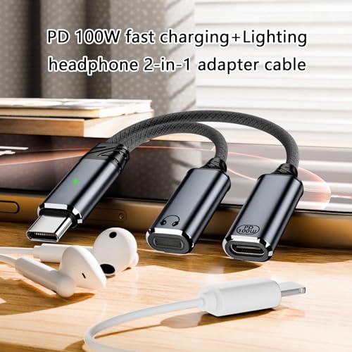 Image of 2 in 1 Type C Splitter to Type USB Headphone Sound Adapter Charging Cable Replacement for Tablet Fast Charging Cable Adapter