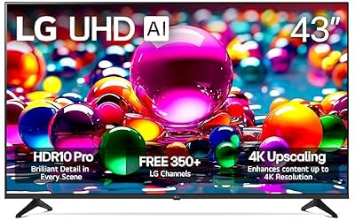 LG 43UA7700P 43 inch Class UA77 Series LED AI 4K Smart webOS TV (2025)