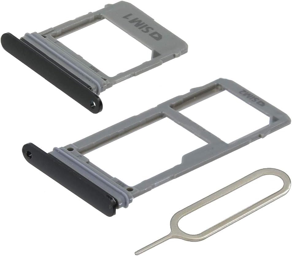 MMOBIEL Vassoio Carta SIM Compatibile con Samsung Galaxy A8 / A8 Plus 2018 - Porta Scheda SIM - Inclusa Guarnizione di Gomma e Sim Pin - Nero