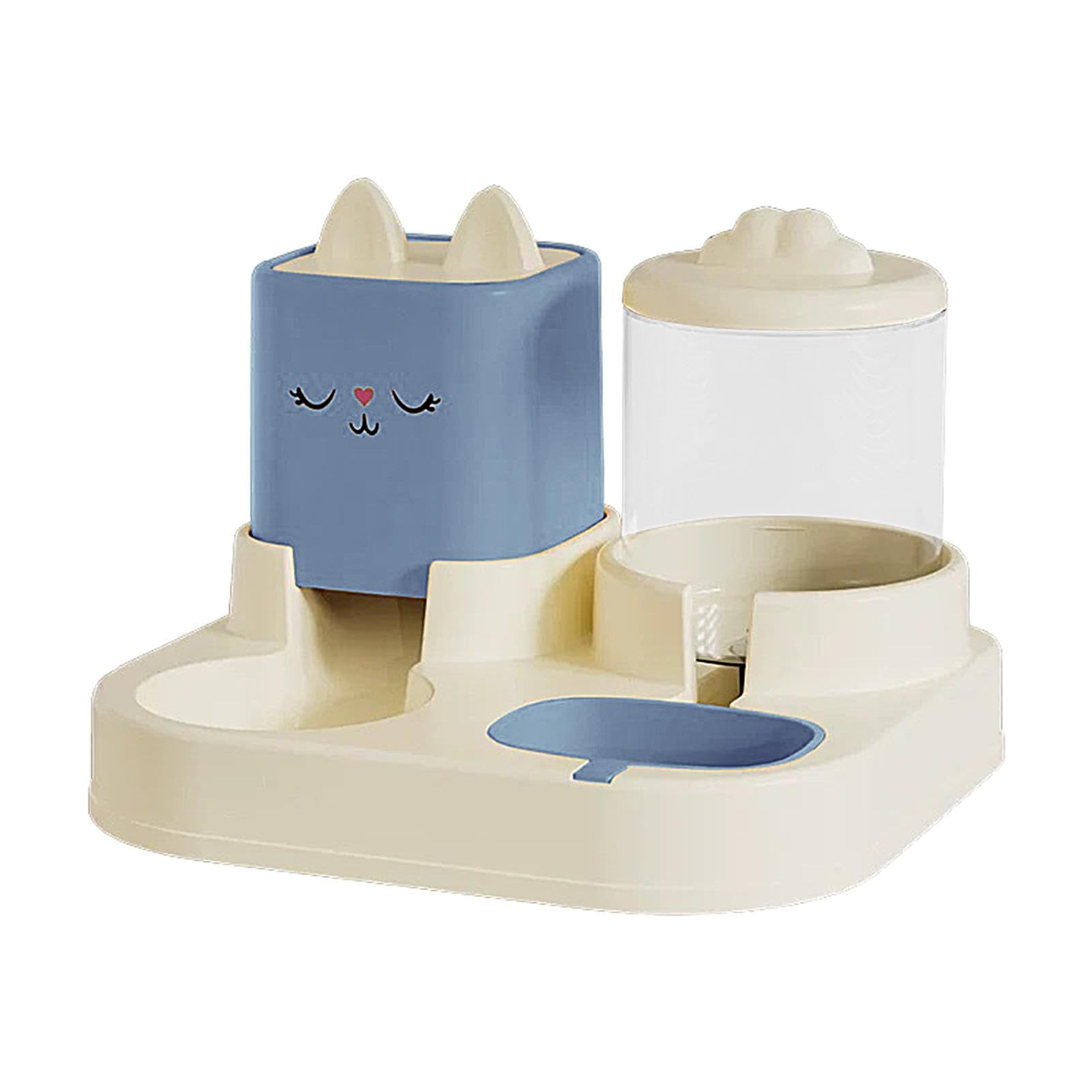 Ciotole per animali domestici, Set di distributori cibo e acqua for gatti, distributore for animali domestici, doppie ciotole con bottiglia d'acqua automatica(Blue)