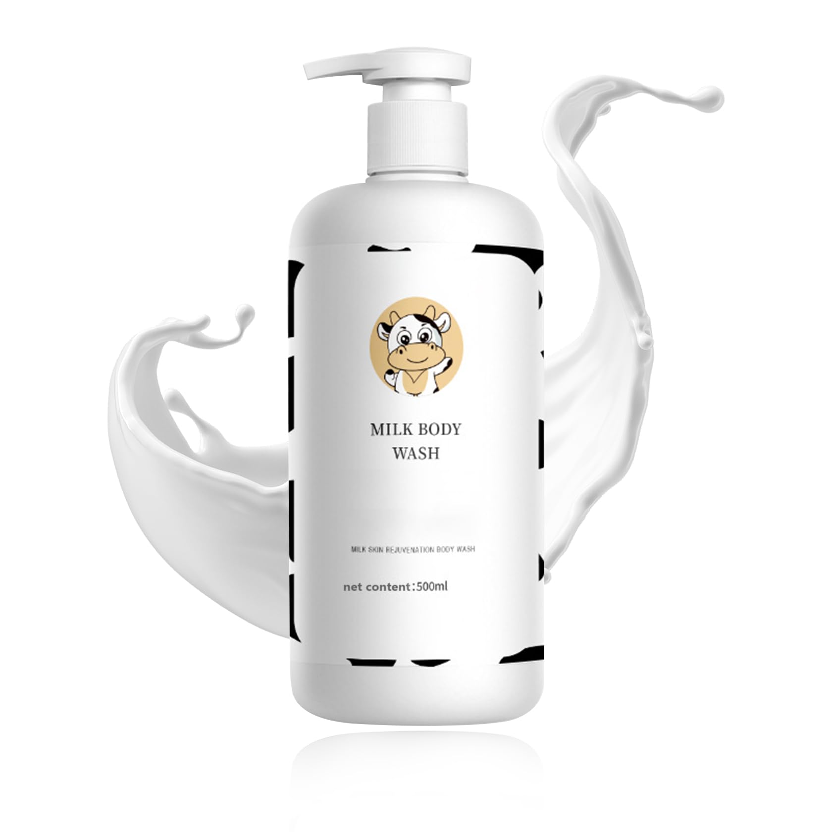 Moisturizing Milk Body Wash 500ml for Women and Men, Gentle Smoothing Foaming Bath Cleanser, Intensive Hydration Body Wa