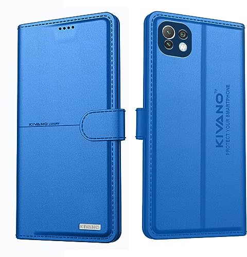 Image of Compatible with Xiaomi Redmi 11 Lite NE 5G / Xiaomi Redmi 11 Lite /Xiaomi Redmi 11 Lite 5G Flip Cover | Leather Finish | Inside Pockets & Inbuilt Stand | Shockproof Wallet Style Light Blue