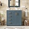30 inch bathroom vanity with ceramic sink modern bathroom storage cabinet with 3 drawers and 2 doors freestanding bathroom vanities soft closing solid wood frame  urban country home decor