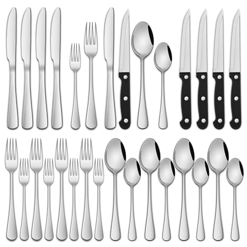 24-Piece Silverware Set with Steak Knives