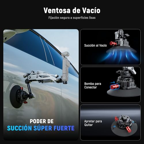Miniatura 3 de NEEWER GA022 Soporte Cámara Acción Coche con Ventosa Vacío Brazo Hidráulico