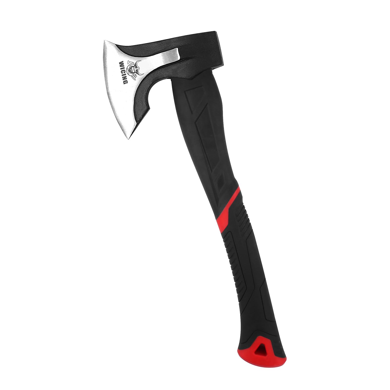 38 cm Beil für kleines bis mittelgroßes Anzündholz, Spaltaxt aus 1065 Manganstahl mit ergonomischem Fiberglasgriff, 1 kg