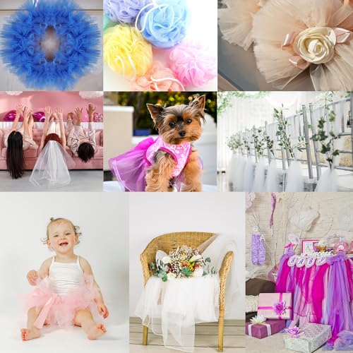 white tulle fabric roll 6 inch x 100 yards 300ft mesh tulle ribbon for gift wrapping tutus wedding party decorations diy crafts