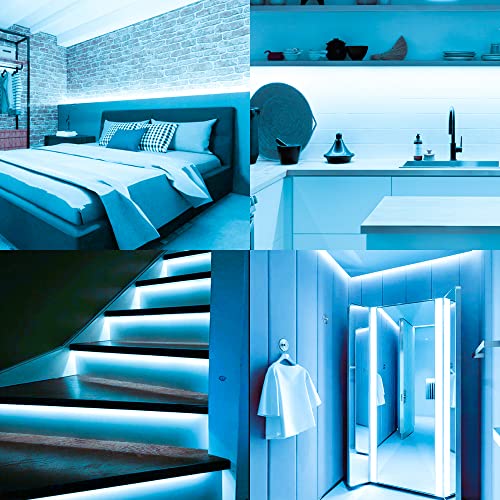 Pandery Cob Led Strip Light Ice Blue Flexible Dc24V Dotless 480Leds/M Bendable Tape Light For Halloween Thanksgiving Car Bar Club Holiday Decoration(No Power Supply) (Ice Blue) #TOP5