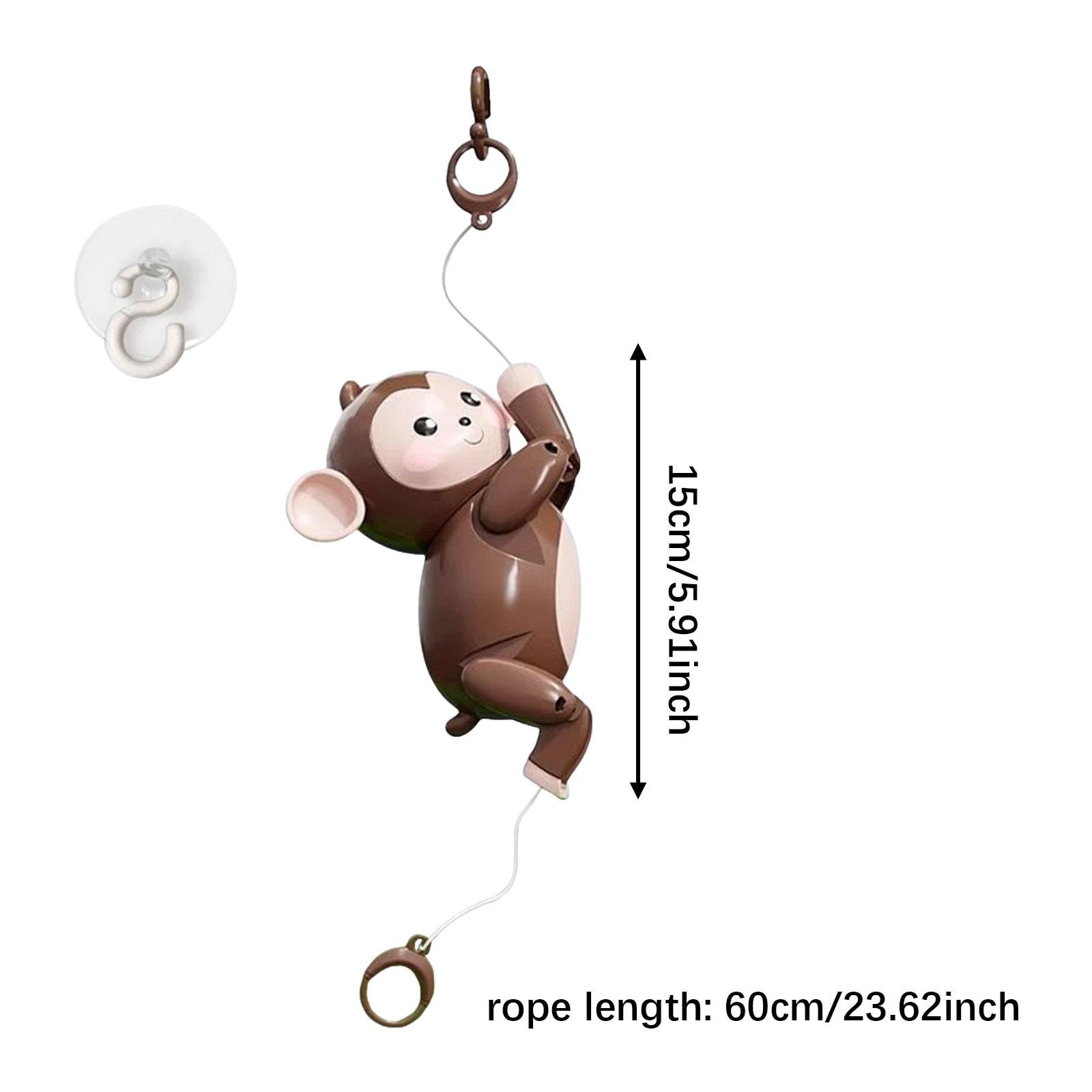 DYNWAVE Monkey Climbing Rope Toy Interactive Compact Novelty Easy to Operate Motor Skills Educational for Children Kids Birthday Gift, Brown