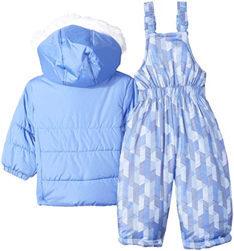Image of LONDON FOG girls Snowsuit With Snowbib and Puffer Jacket