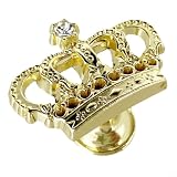 MKTOLHUS Maniglia a corona per armadietto, pomello in lega di zinco a foro singolo con viti, accessori decorativi per mobili da cucina, camera da letto, cassettiera, finitura oro, 45 x 32 x 29 mm (oro