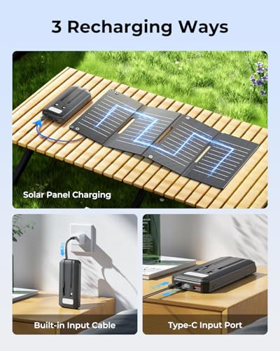 Image of SOLUPUP Solar Charger Power Bank 10000mAh, 15W Foldable with 4 Panels, PD22.5W Fast Portable Phone Charger, External Battery Pack with USB-C in /Output for Phone Camping Hiking (2026 Upgrade)