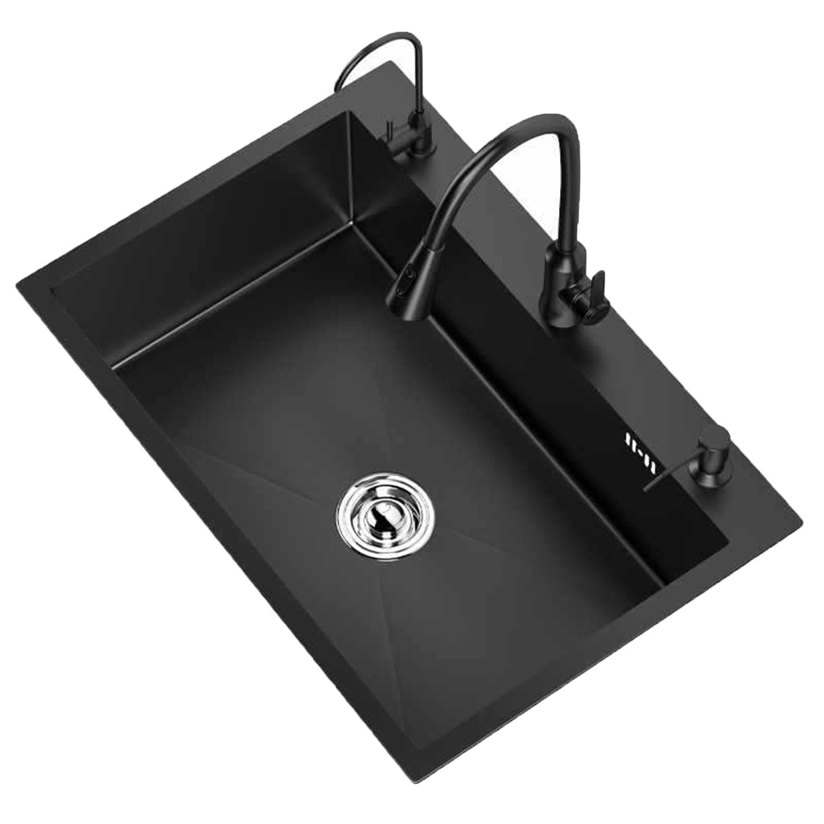 Évier cuisine 1 bac en inox facile à nettoyer avec filtre
