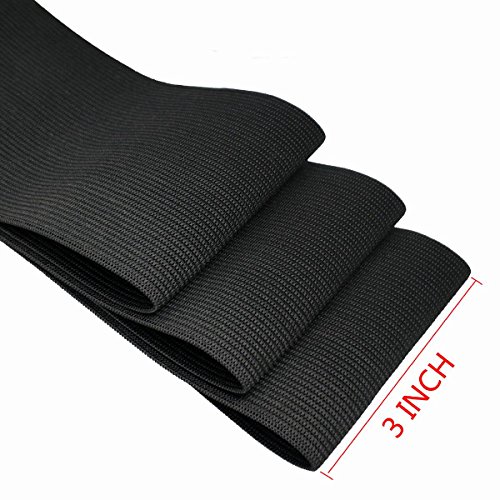 Knit Elastic 3 Inch Wide Black Heavy Stretch High Elasticity Knit