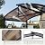 Outdoor Patio Grill Gazebo Canopy, 7'x5' Barbecue Gazebo Shelter with Side Shelves and Hanging Rods, Permanent Steel Frame Pavilion with Double Polycarbonate Hardtop for Backyard, Patio and Deck
