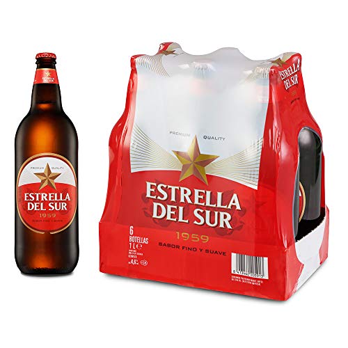 Estrella del Sur | Cerveza Refrescante| Espuma persistente | Pack 6 Botellas x 1L