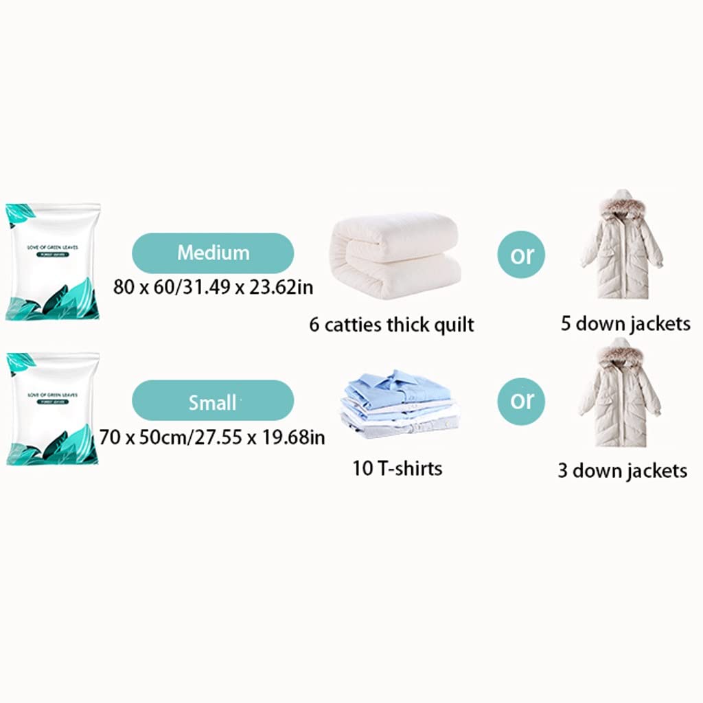 Vakuum-Aufbewahrungsbeutel Vakuum-Aufbewahrungsbeutel Reise-Must-Haves mit Handpumpe Vakuum-Kompressionsbeutel 80 % mehr Stauraum Sparbeutel Kompressionsbeutel für die Reise (Color : 4 pack large