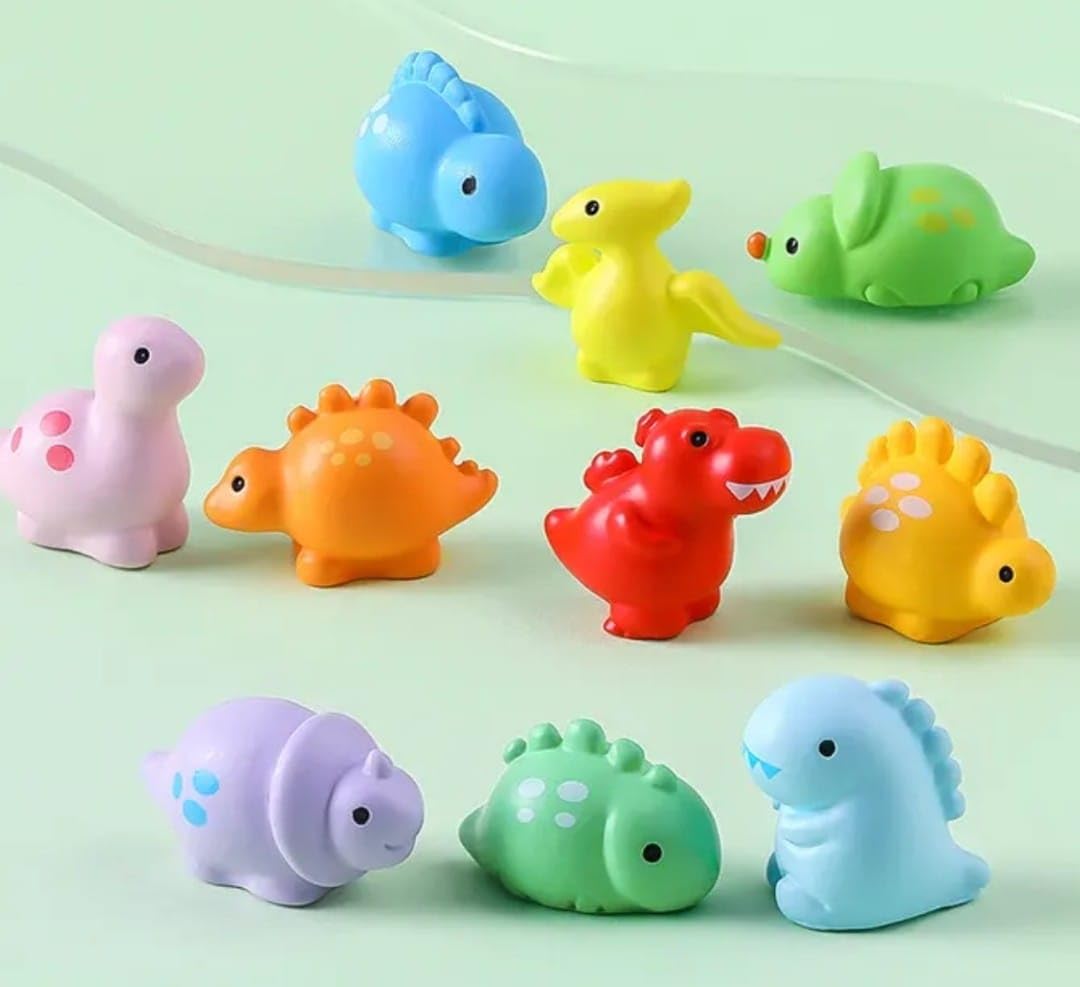 VRB Dec 10 pcs Miniature Showpiece Set for Home Decor,Car Dashboard,Christmas,Valentine,Living Room,Gifts Figurines,Cake Decoration Items,Figurines for Home Decor. (10 Pcs Dinosaur Set)