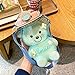 JOOTEN Bottiglia d'Acqua Little Bear con Cannuccia e Cinturino, 1000 ml / 1400 ml Bottiglia di plastica Portatile Trasparente ad Alta capacità per Ragazza Carina Tazze d'Acqua per Succo di Frutta