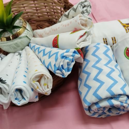 Image of Muslin Baby Washcloths for Newborn - Ultra Soft & Gentle Wipes - 12x12 Inch Reusable Face Towels - Multicolour Pack of 10 - Absorbent