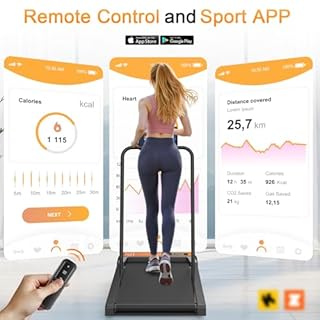 Walking Treadmill Pad with Incline and Handle Bar, Silent and Fitness Equipment, Treadmill with 4-in-1 Modes, Easy Assembly, Portable Home Gym Equipment (Yellow)