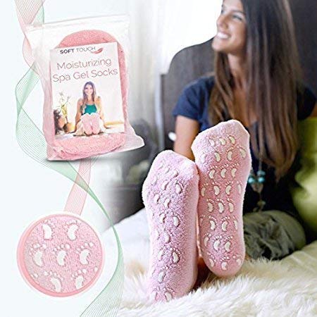 DREWIT ENTERPRISE Gel Moisturizing Ultra-Soft Spa Socks Pair 1 For Repair Dry Feet And Ankles, Skincare, Foot full Beauty, Spa Moisturizing Gel Socks,Spa Socks for cracked heels (Spa Gel Socks)