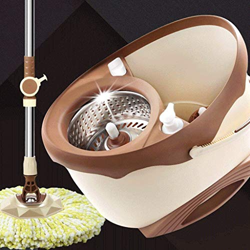 Spin Mop et Seau Essorage à la Main avec Têtes Microfibre pour Sol - 4