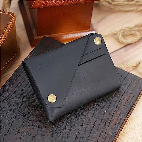 Handmade retro simple genuine leather wallet unisex card holder portable coin purse4
