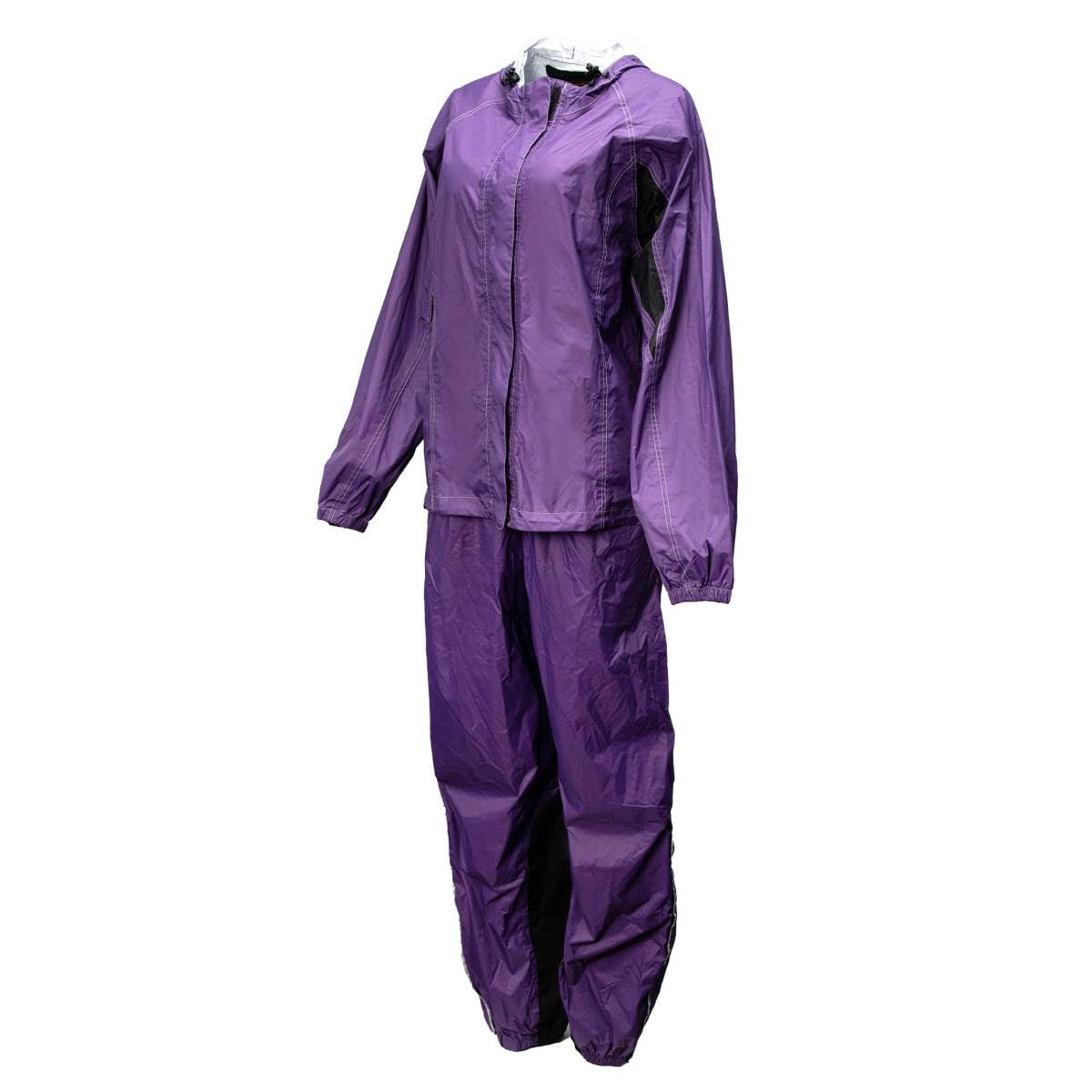 Milwaukee Leather MPL9607 Women's Purple Water Resistant Rain Suit w/Reflective Material and Hoodie - 2X-Large