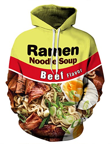 Indrah Womens' Unisex Realistic Big Pockets Drawstring Hoodie Sweatshirt