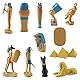 Milageto 12-teiliges Ägypten-Figuren, kleine Statuen, ägyptische Ornamente, Neuheit, Mehrfarbig, hohe Simulation, Pyramide