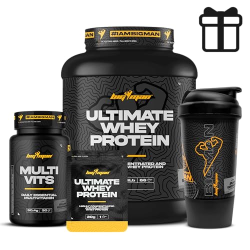 BigMan | Pack Ultimate Whey Protein 2 kg + MULTI VITS Perlas 30 caps + SHAKER PRO | Aumenta el crecimiento muscular | Entrenamientos intensos | Máxima asimilació (2 KILOS SHAKER PRO, Mango)