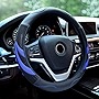 Alusbell Microfiber Leather Steering Wheel Cover Breathable Auto Car Steering Wheel Cover for Men Large-Size with 15 1/2 inches-16 inches Outer Diameter Blue
