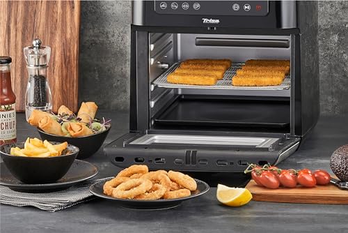 Trisa Heißluftfritteuse 12L "Crisp Master", Rotierender Frittierkorb, Airfryer mit Rotisserie, Grillen, Backen, Rösten, Dehydrieren, Aufwärmen, Touch-Display, 50-200°C, Spülmaschinenfest – Bild 5