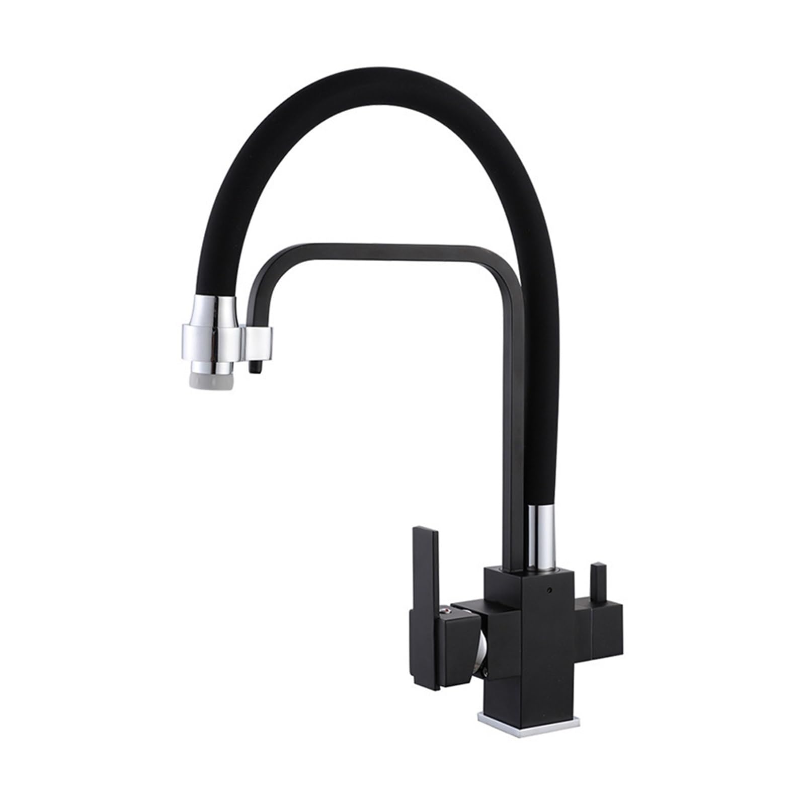 Robinet d'évier de cuisine tout en cuivre rotatif 360° eau pure