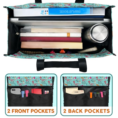 Image of 84hoods Multi-Pocket Tote Bag for Women. Waterproof Bag with Multiple Convenient Pockets and Zipper. Gift for Nurses.
