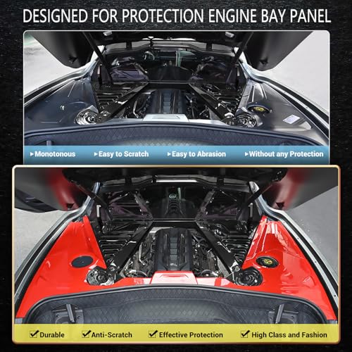 Image of Red Engine Compartment Surround Overlay,ABS Plastic Engine Bay Panel Cover Trim Side Panel Center Strut Cover for Corvette C8 Stingray 2020+ for C8 Z06 /E-Ray 2023+
