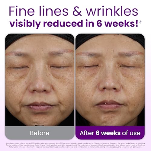 CLEAN SKIN CLUB Healthy Aging Clean Towels® XL, Smooths Fine Lines Wrinkles & Texture, Disposable Face Dry Wipes, XL  - Additional View