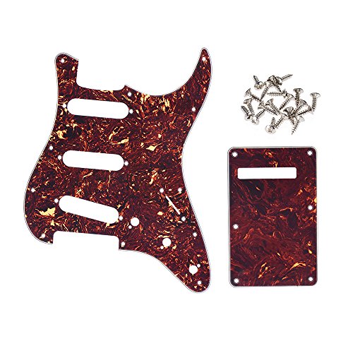 KKmoon Tartaruga Guitarra Vermelha Pick Guard Placa Traseira com 20 pcs Parafusos Stratocaster Strat