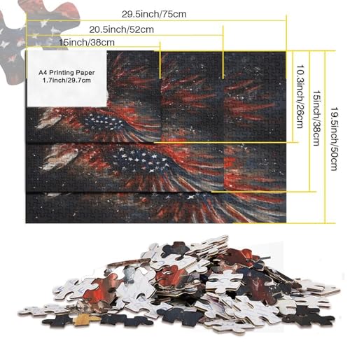 Rompecabezas de águila de 1000 piezas, juego educativo de 38x26cm ideal para compartir en familia 6