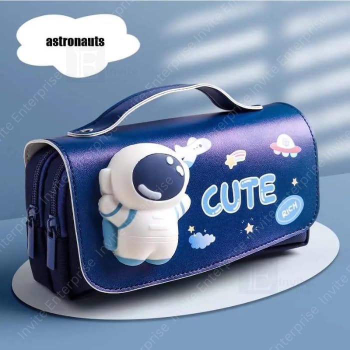 Image of Invite Enterprise Cartoon Theme Pencil Case - 3D EVA Pencil Case Pouch, Multipurpose Zipper Pencil Case for Kids, Pen and Pencil Bag for School Kids, Girls, Stationery Storage Box (Cute)