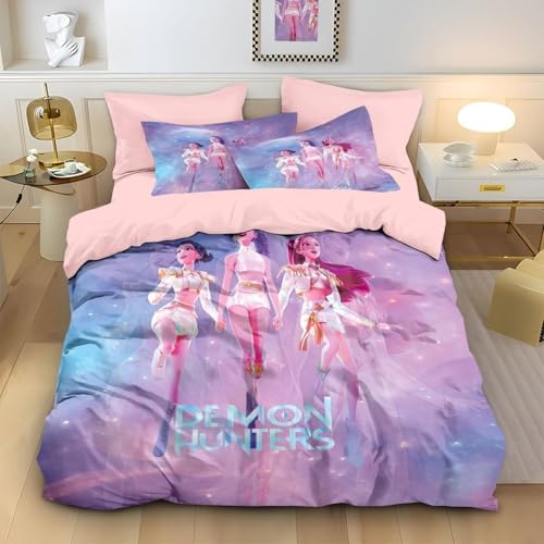 Générique Anime Housse de Couette,Parure de lit 140x200cm 3D en Polyester avec Housse de Couette...